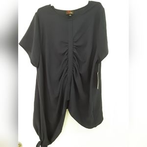 Womans dark blue dress